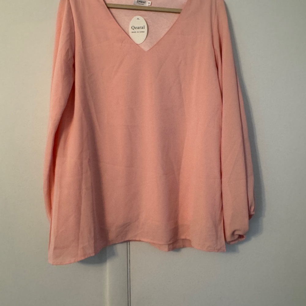 Women's Pink V-Neck Top